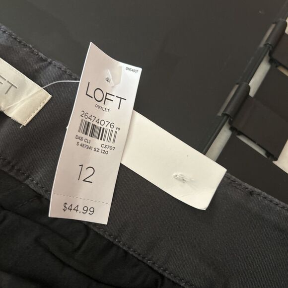 Loft Bermuda Roll Shorts Womens size 12 Stretch Dark Gray Mid Rise New - Picture 7 of 8